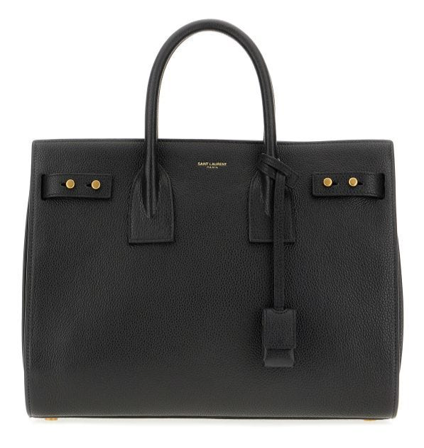 Black Calf Leather Sac De Jour Handbag