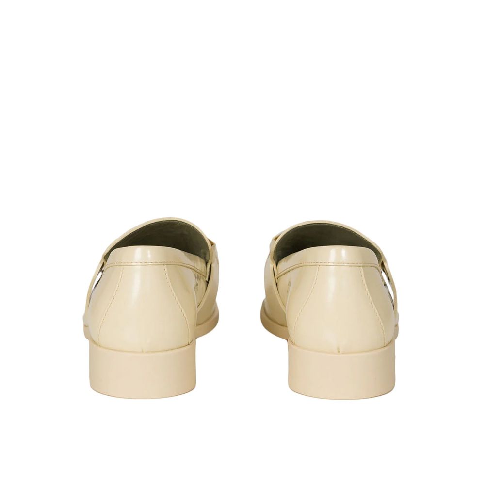 White Calfskin Slip-On Loafers