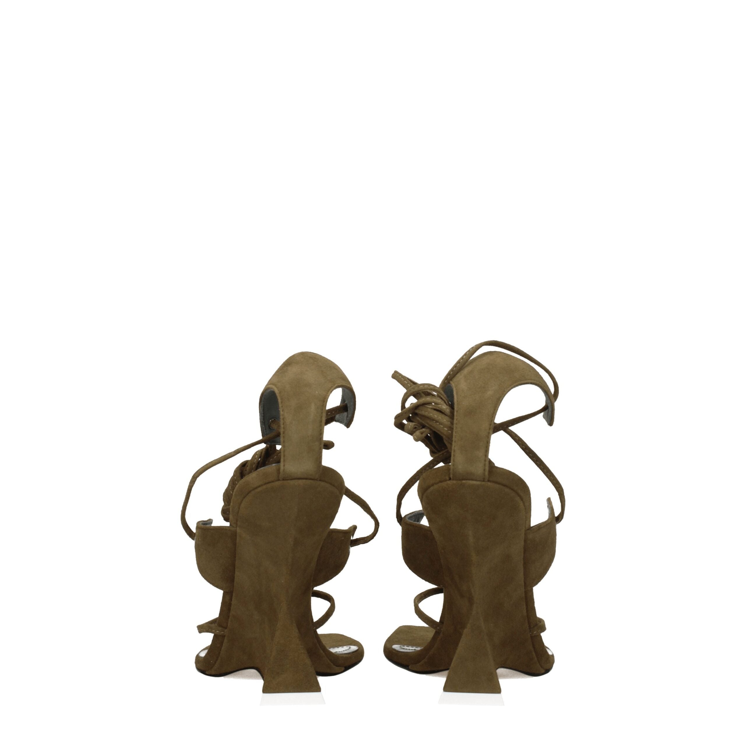 Green Leather Flip-Flop Sandals