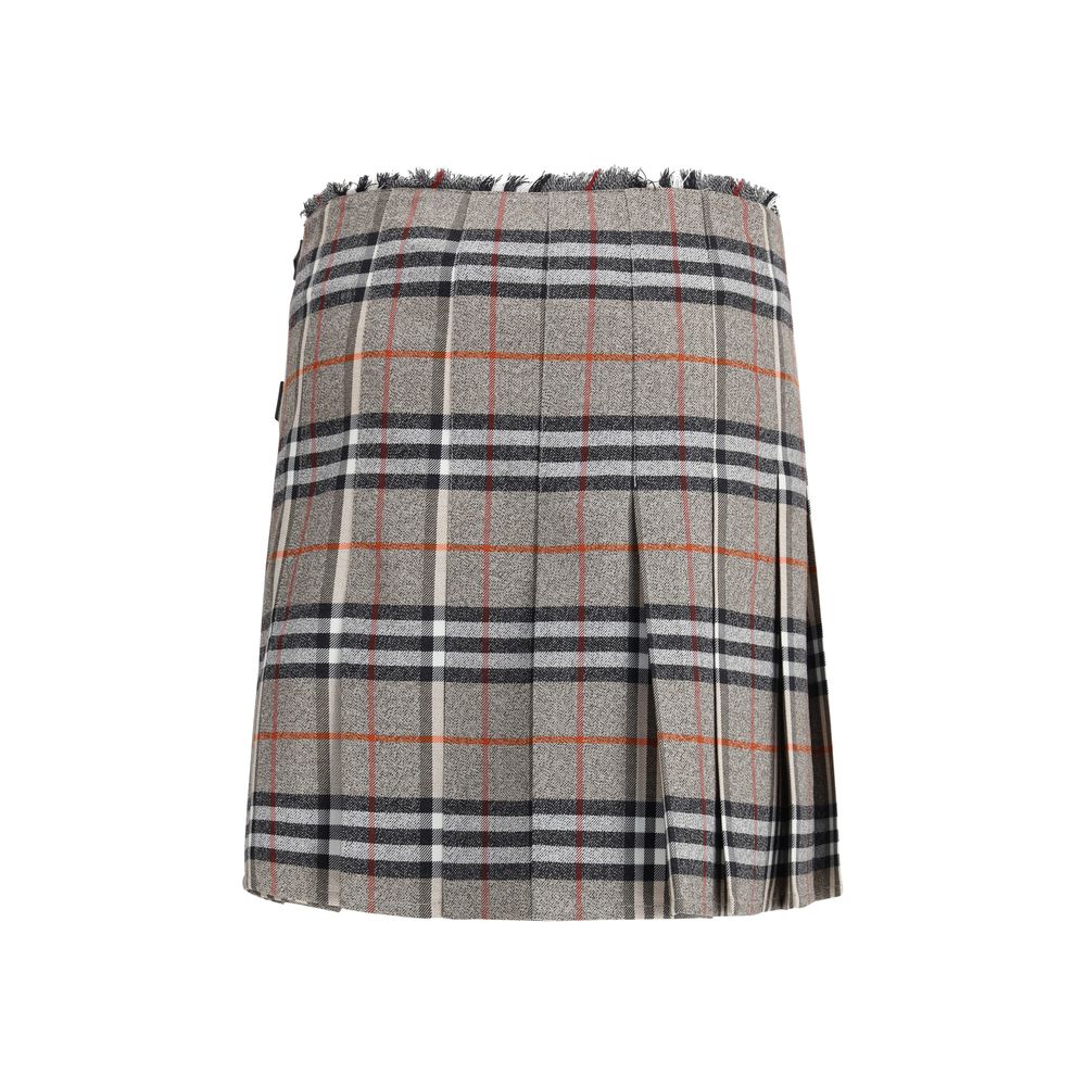 Gray Wool Mini Skirt