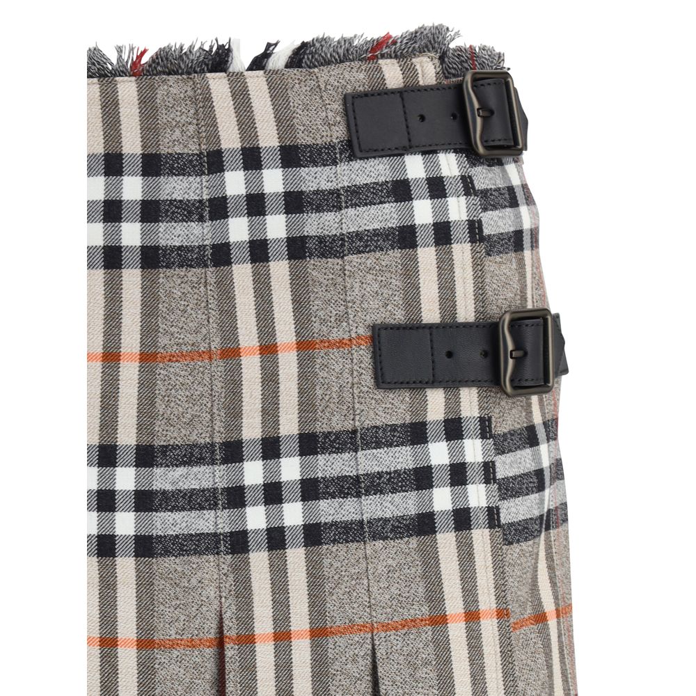 Gray Wool Mini Skirt
