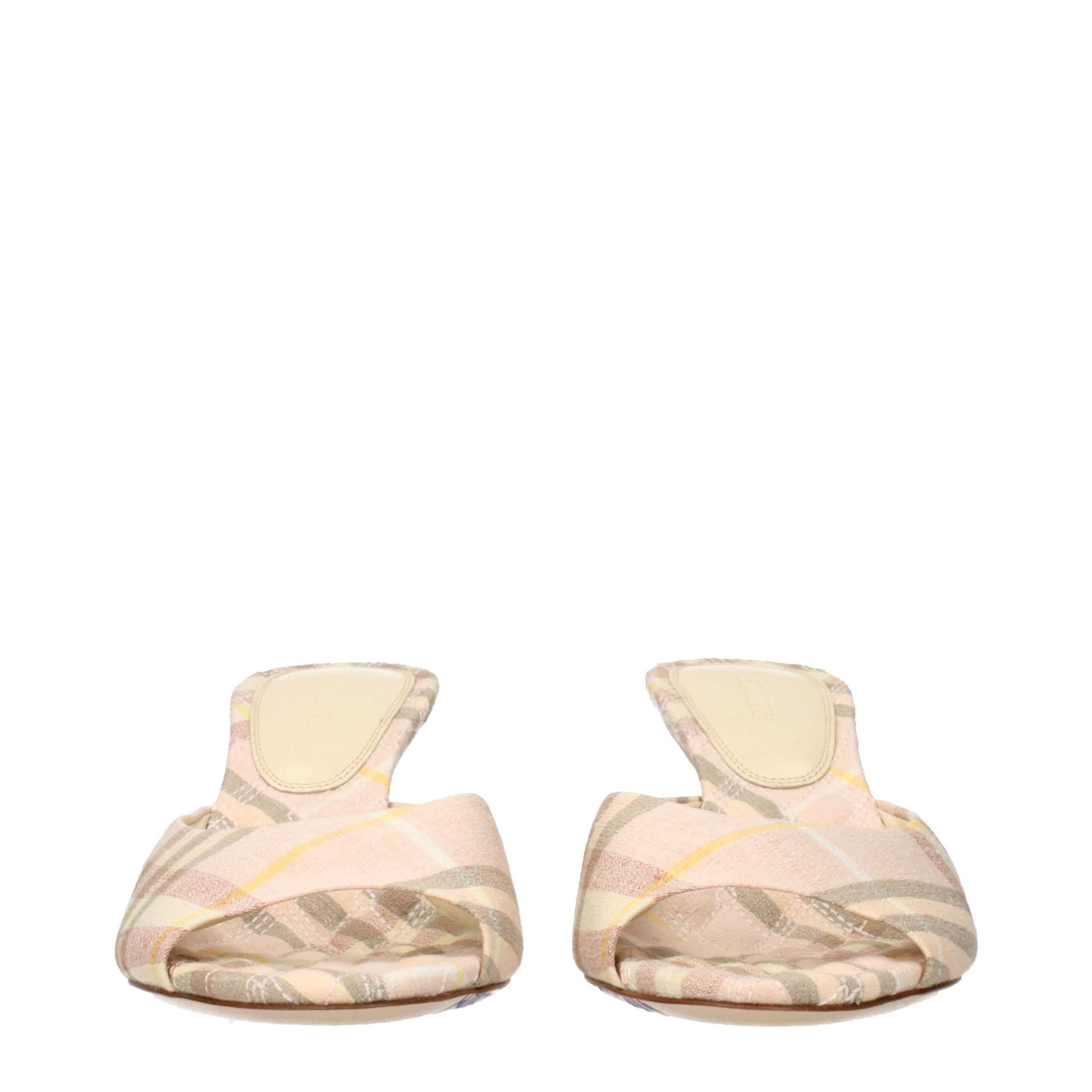 Pink Fabric Stiletto Heel Sandals