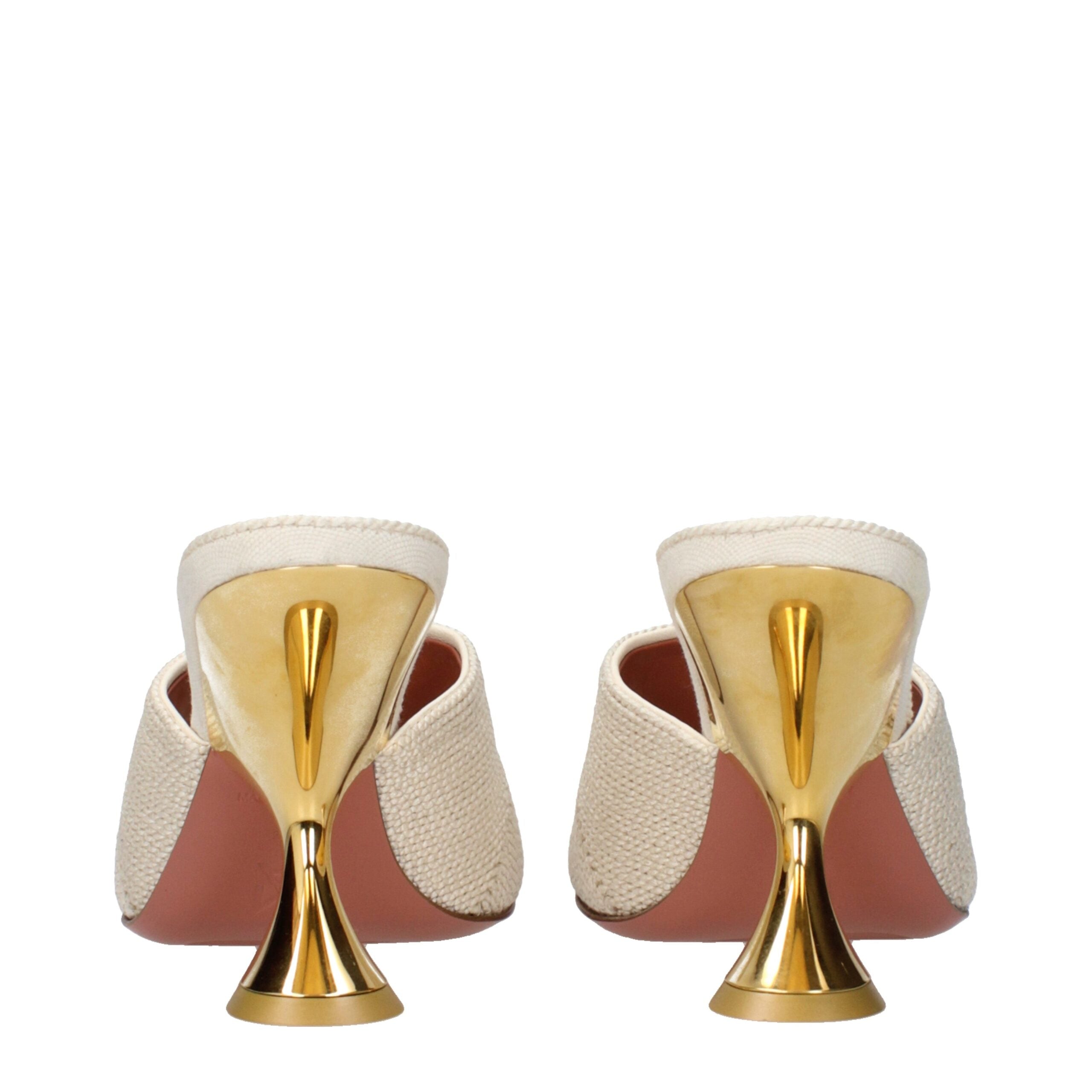 Beige Fabric Slippers