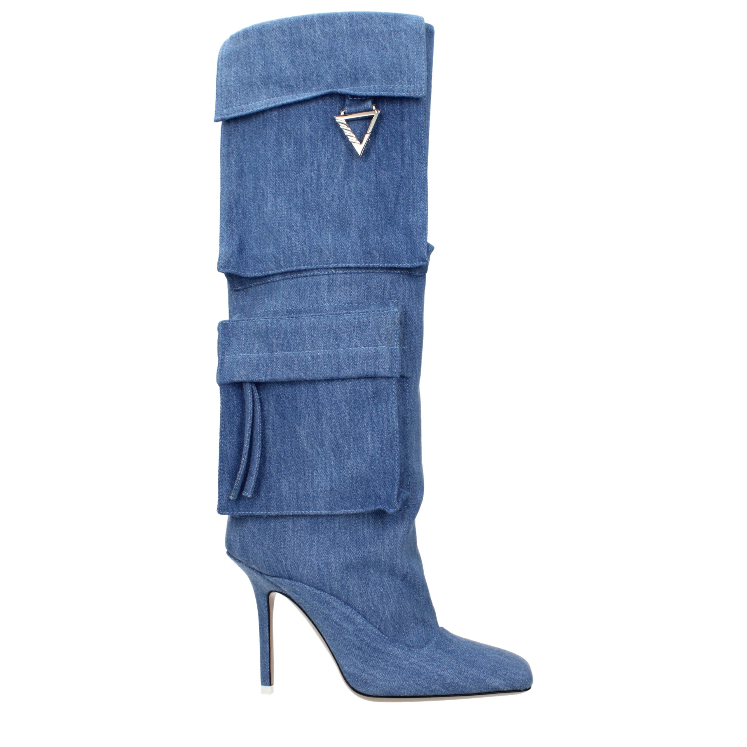 Light Blue Fabric Boots