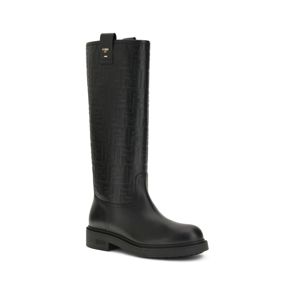 Black Calf Leather Bos Taurus Ankle Boots