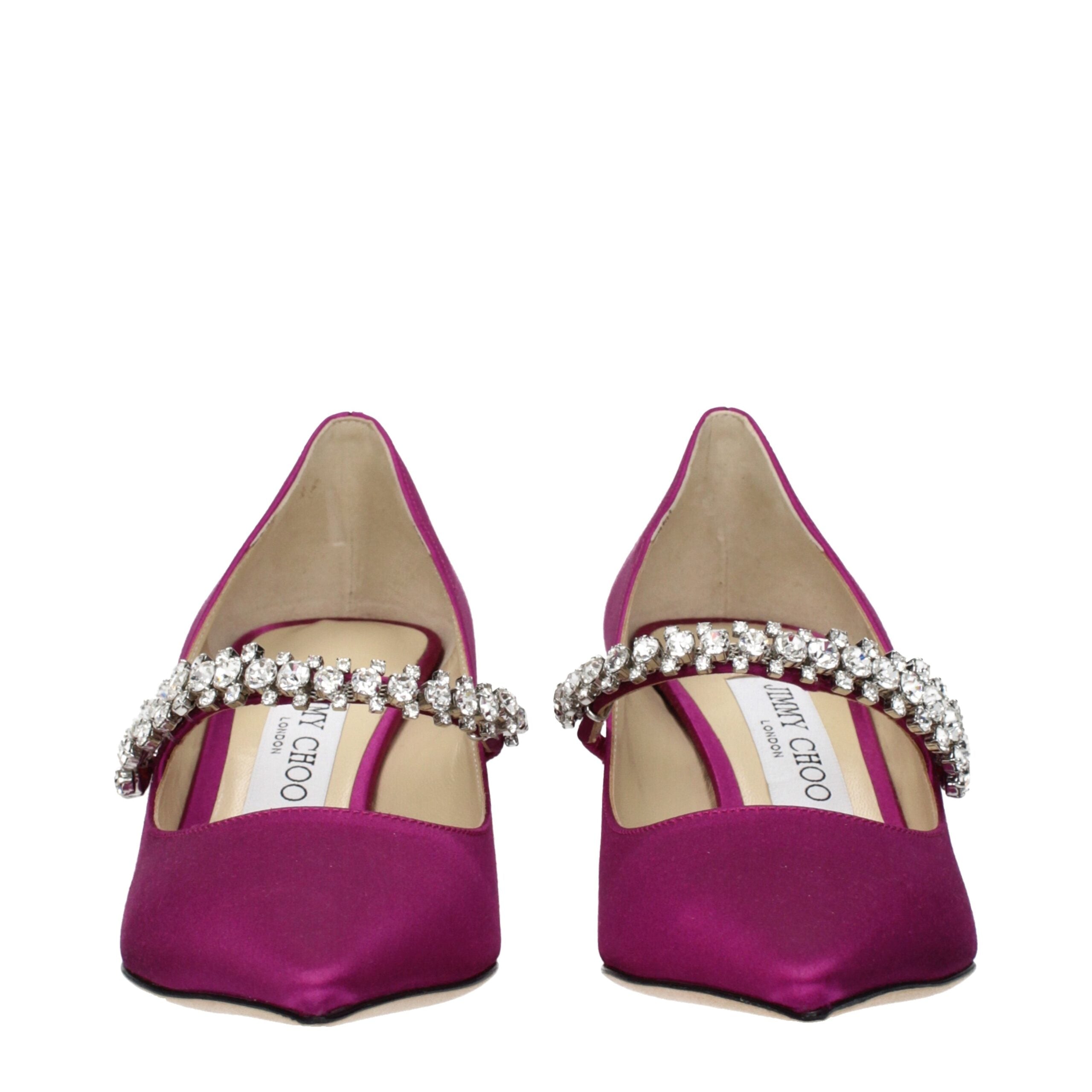 Pink Satin Mid Heel Pumps