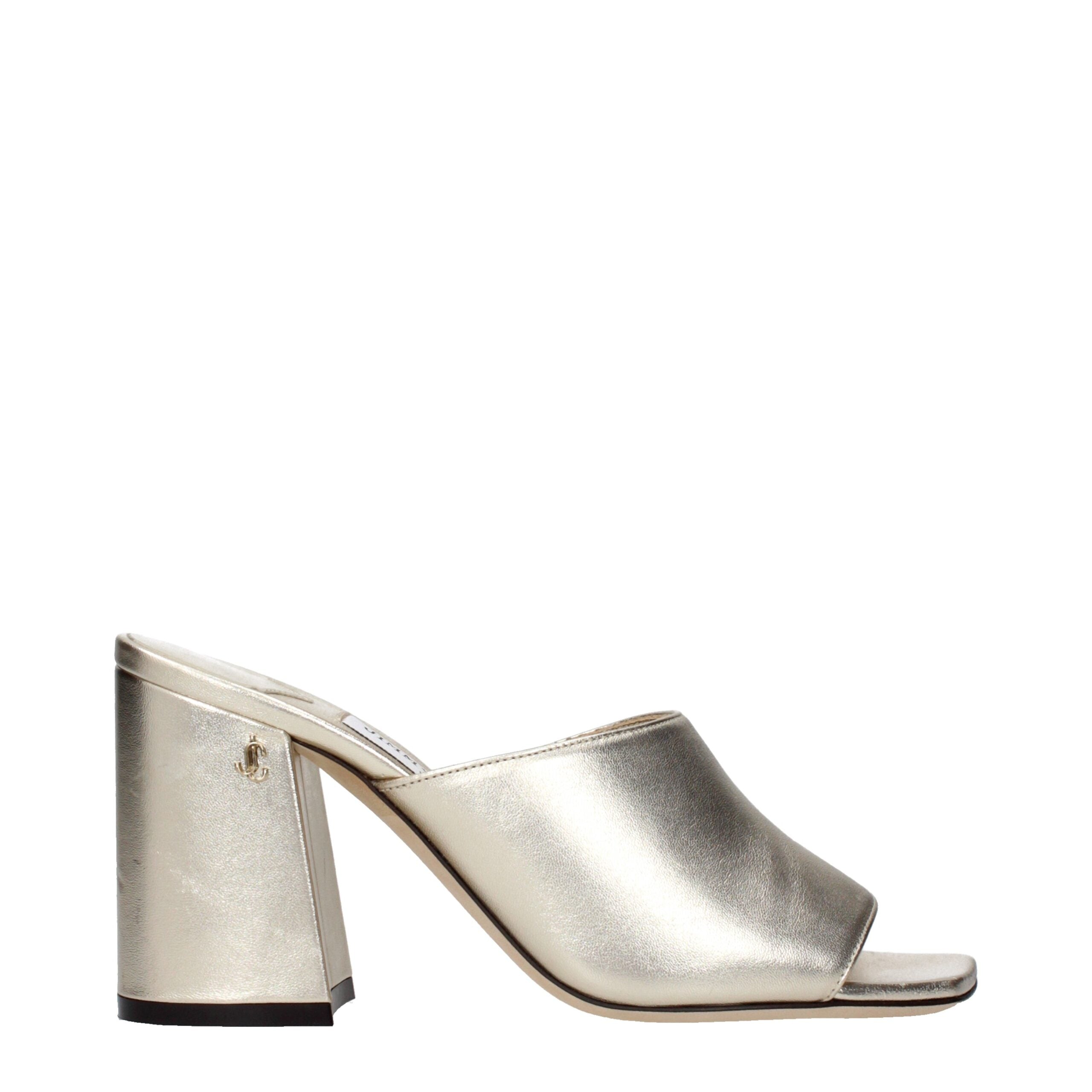 Gold Leather Platform Sandals