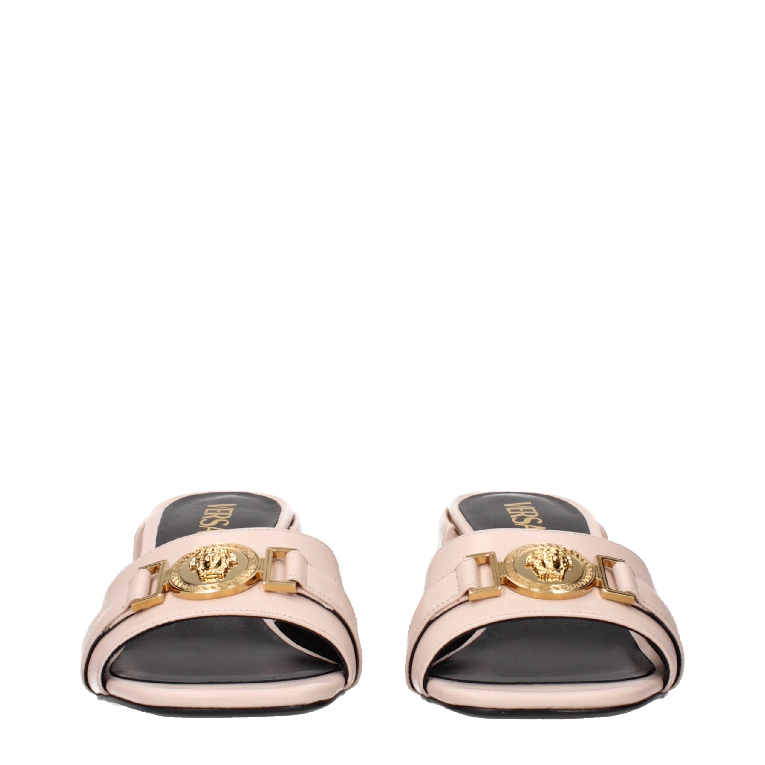Pink Leather Platform Sandals