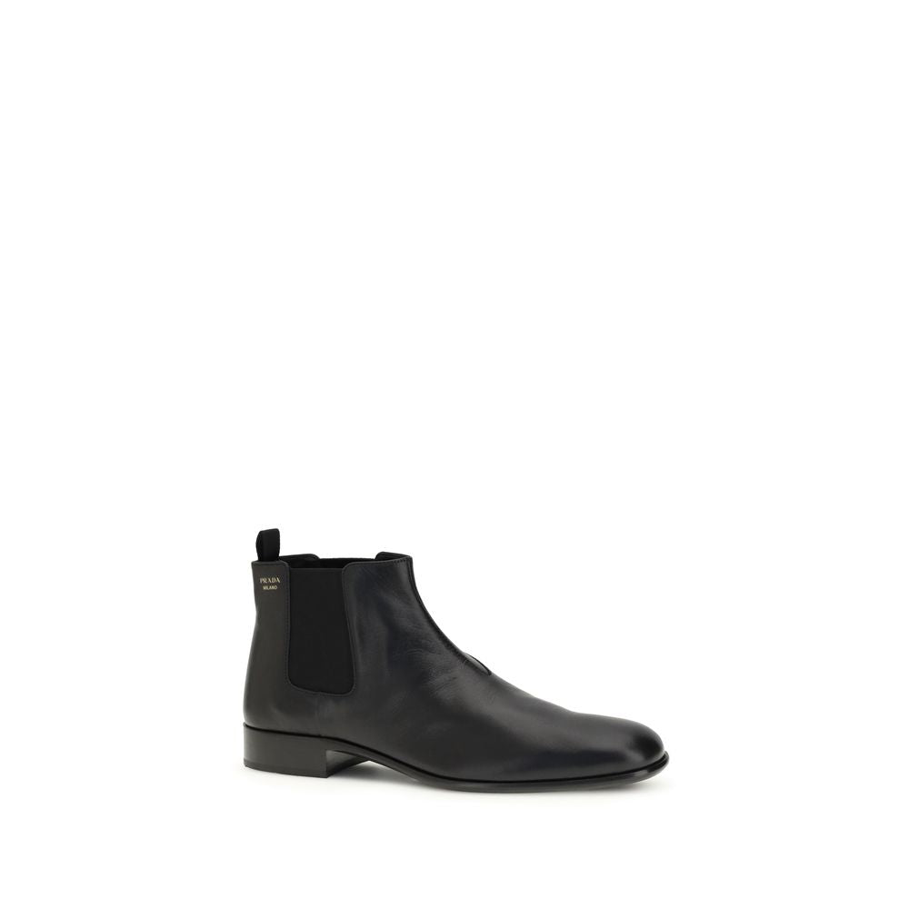 Black Leather Ankle Boots