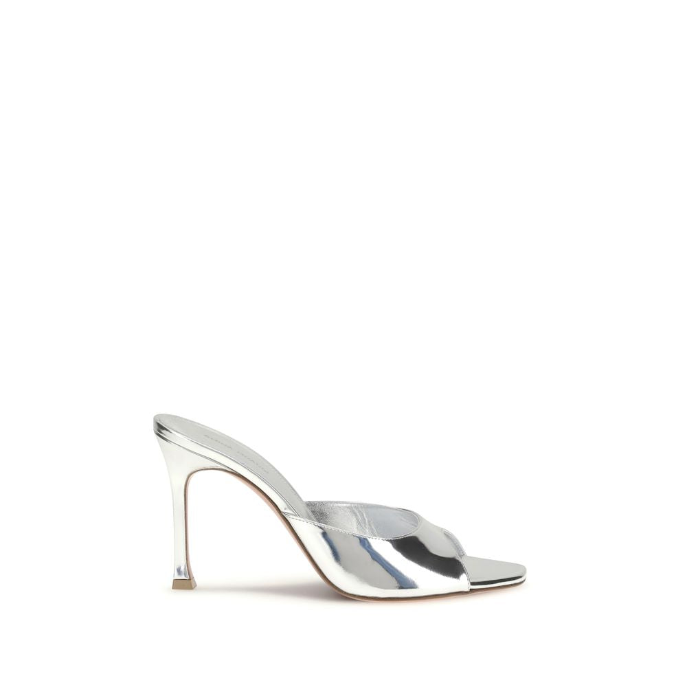 Silver Leather Slippers