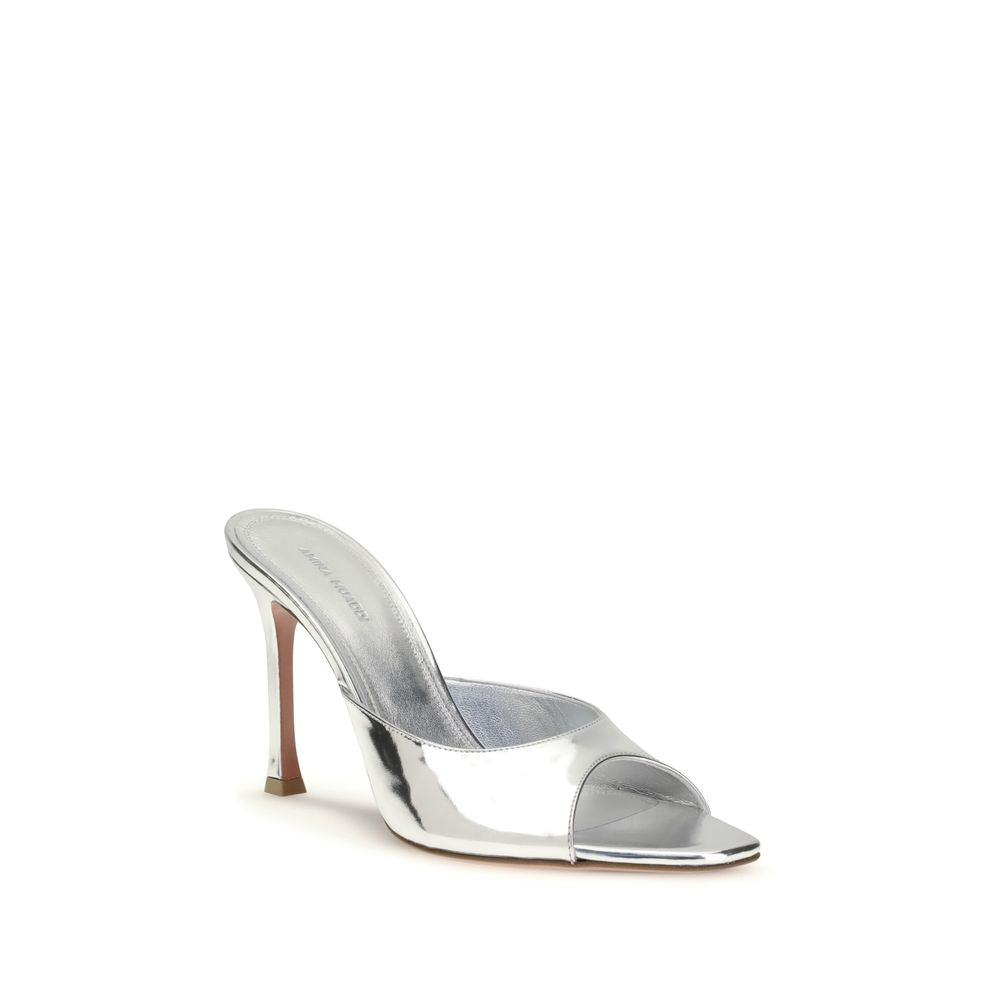 Silver Leather Slippers