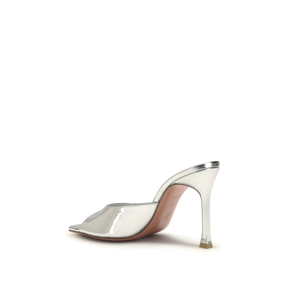 Silver Leather Slippers