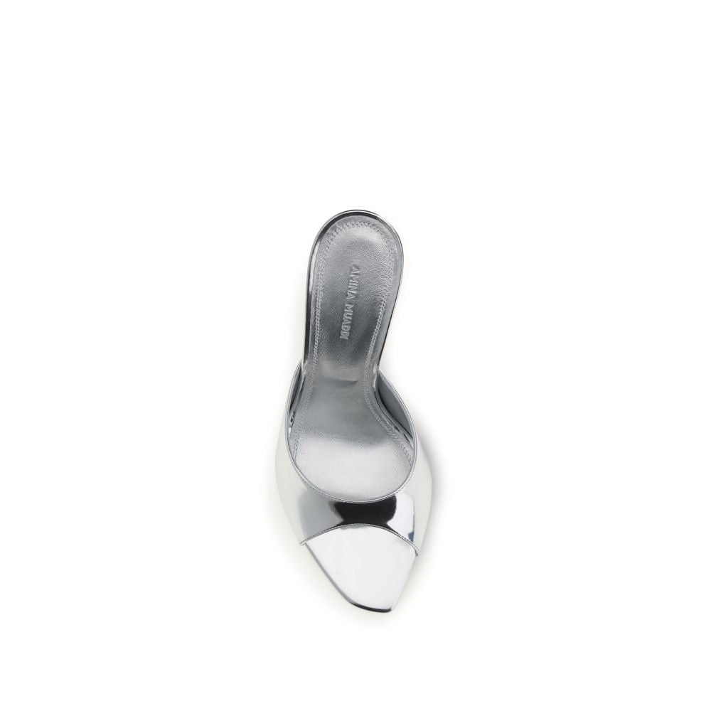 Silver Leather Slippers