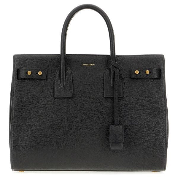 Black Calf Leather Sac De Jour Handbag