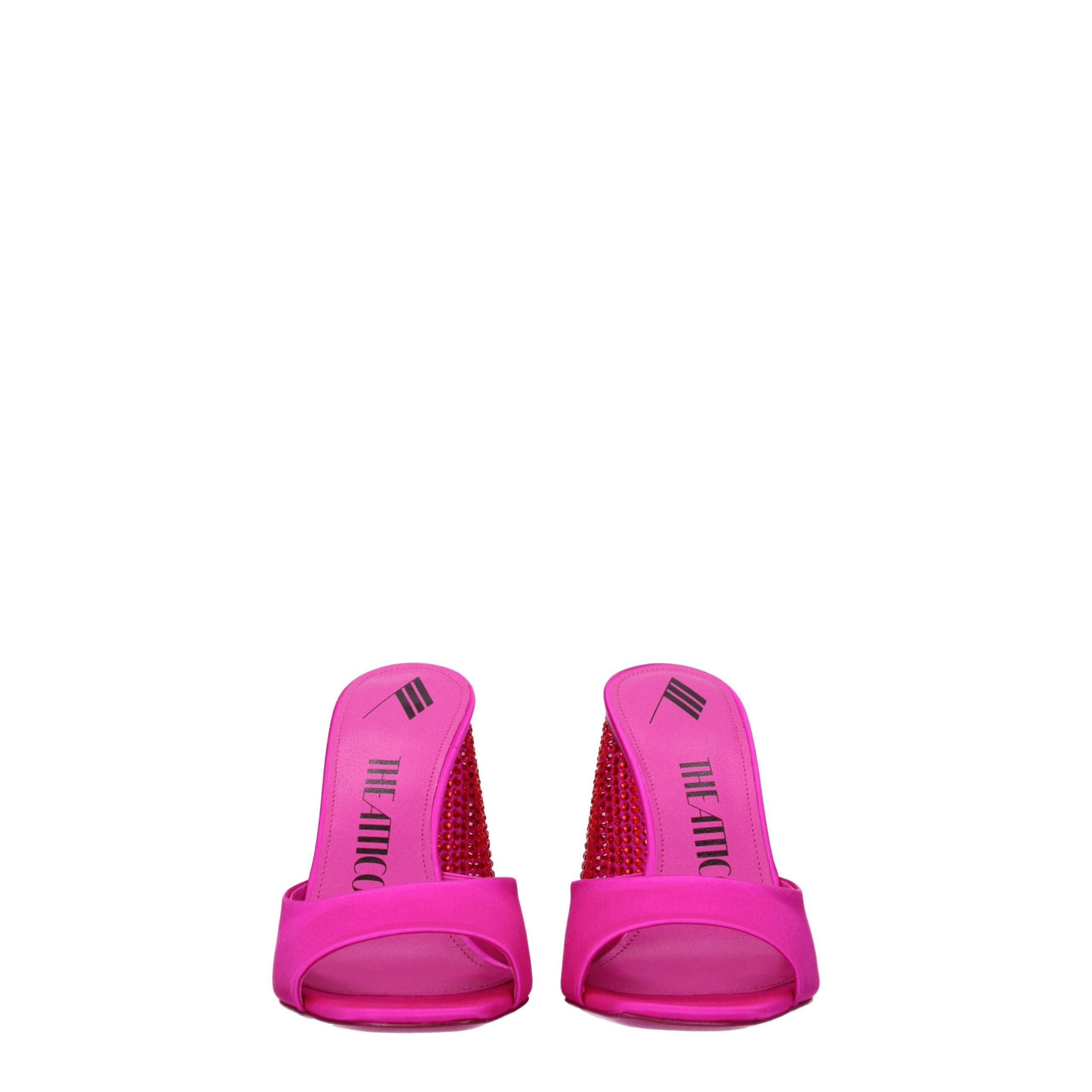 Pink Satin Platform Sandals