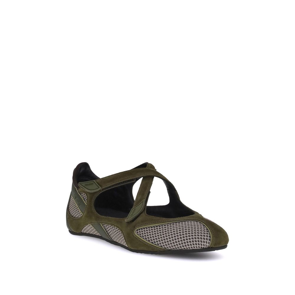 Green Polyethylene Ballet Flats