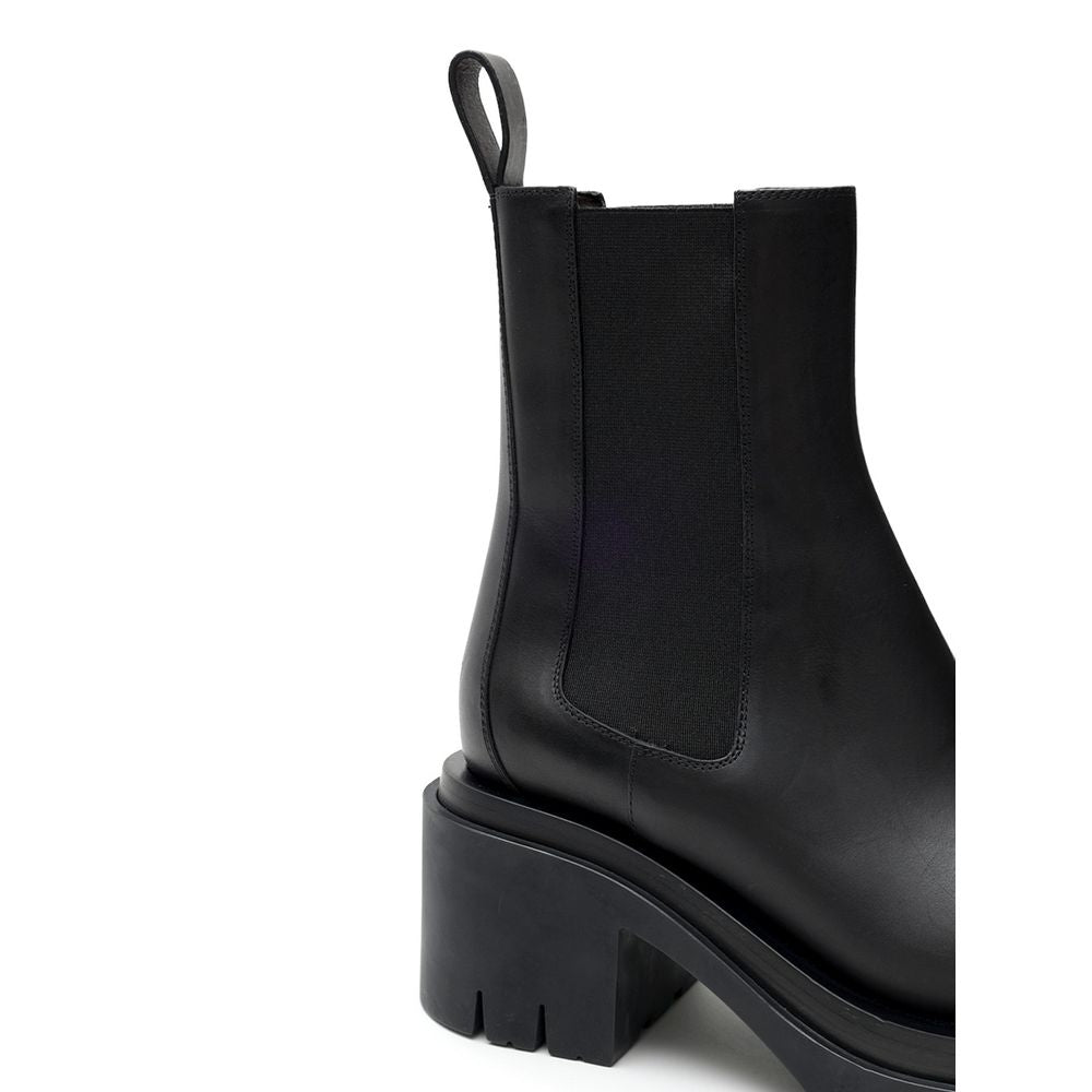 Black Leather Ankle Boots