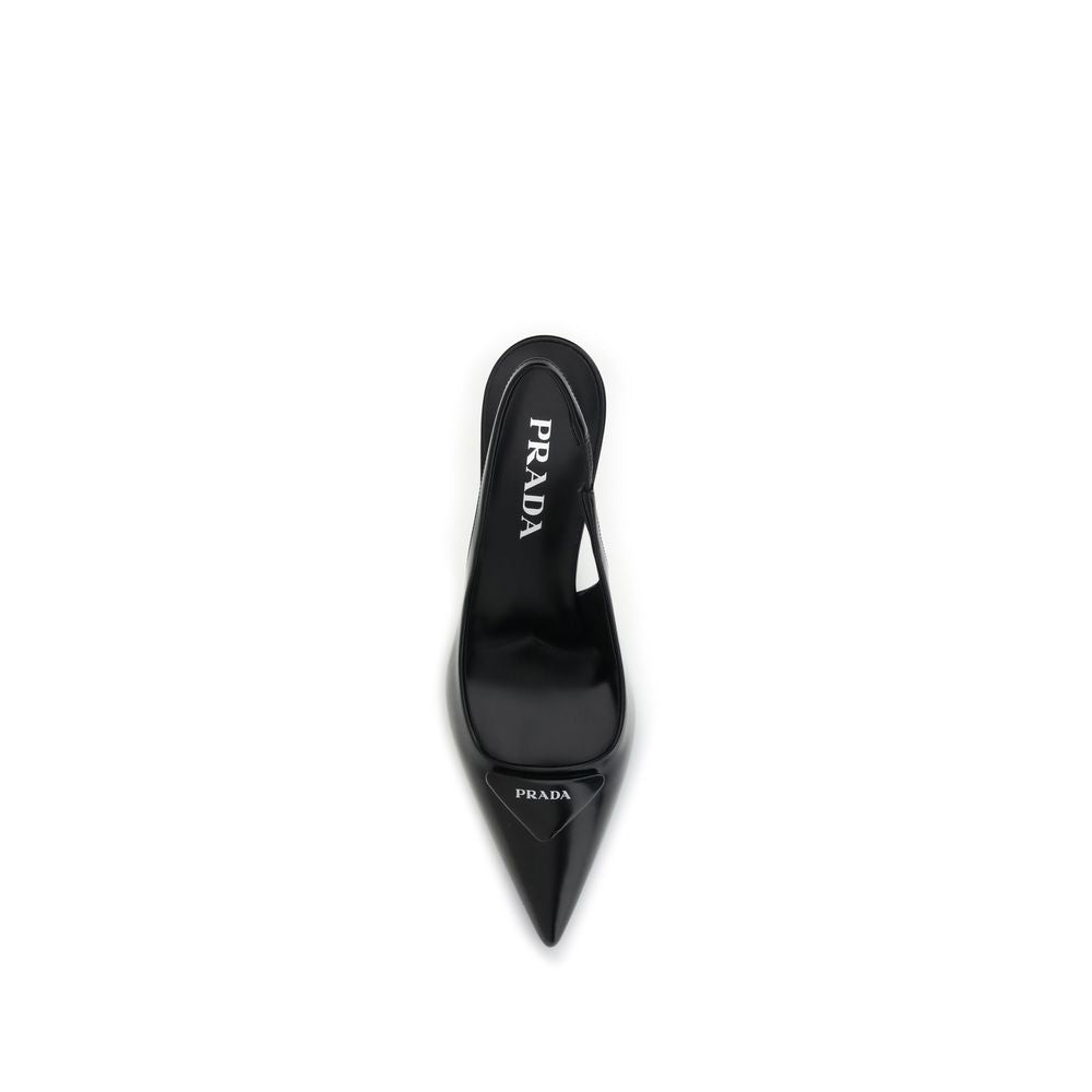 Black Leather High Heel Pumps
