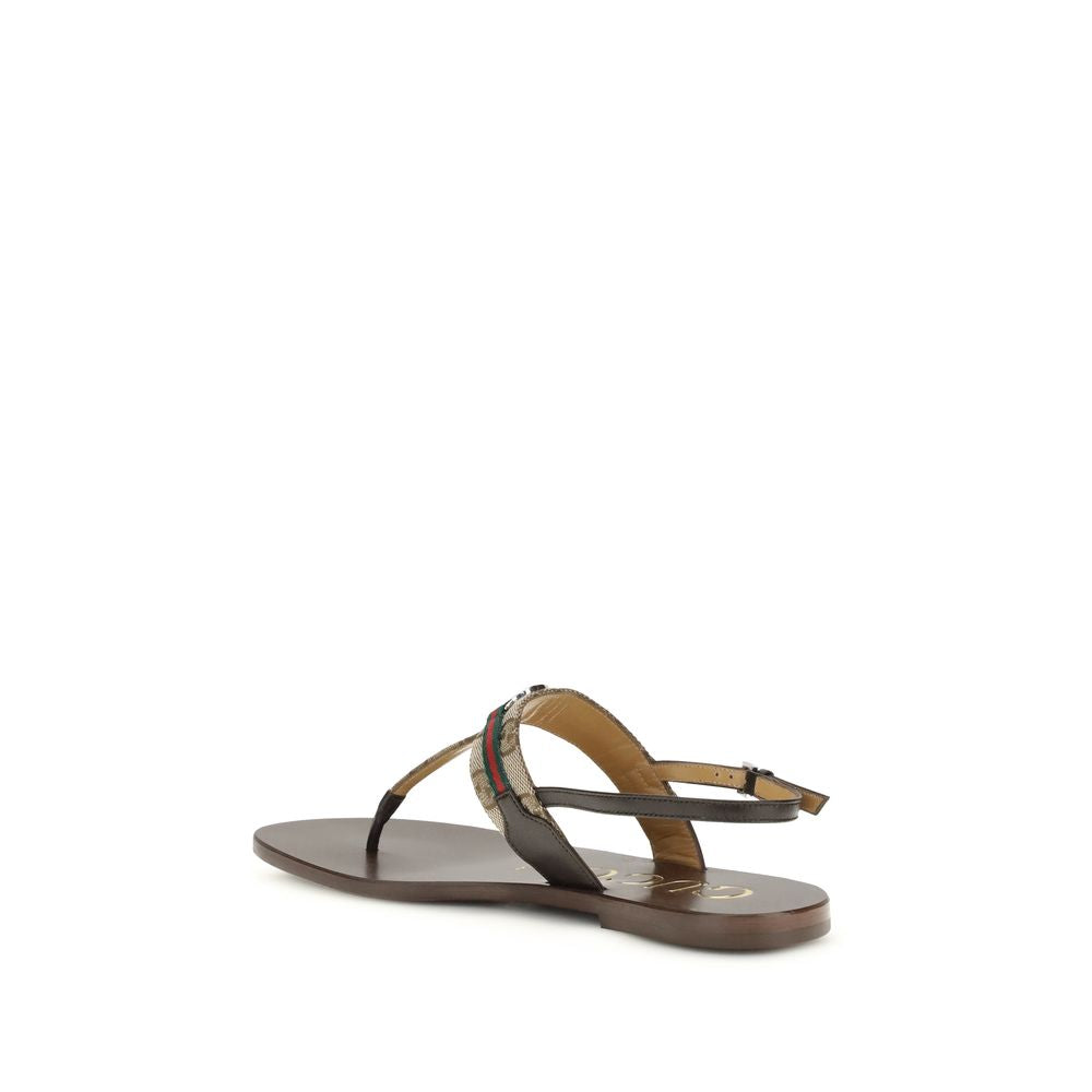 Brown Calf Leather Bos Taurus Flat Sandals